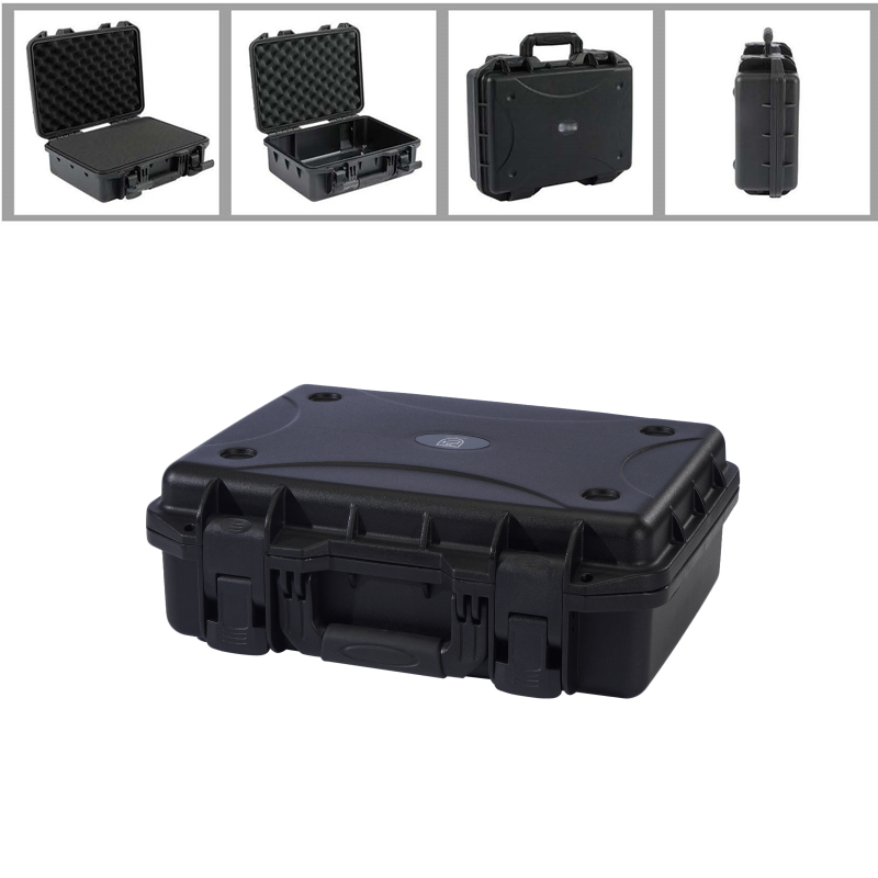 Estuche de transporte mediano, ergonómico, seguro, robusto y de plástico duro